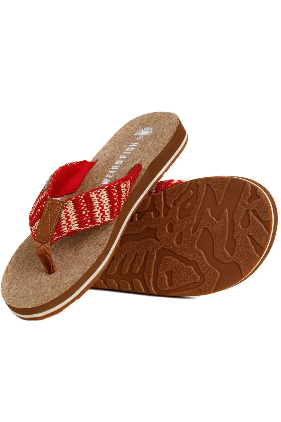 Weird Fish Flipflops And Footwear|Flipflops And Footwear|Arundel Cork Flip Flops Tango Red
