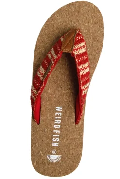 Weird Fish Flipflops And Footwear|Flipflops And Footwear|Arundel Cork Flip Flops Tango Red