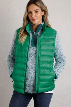 Weird Fish Coats, Jackets And Gilets|Atissa Lightweight Padded Gilet Evergreen