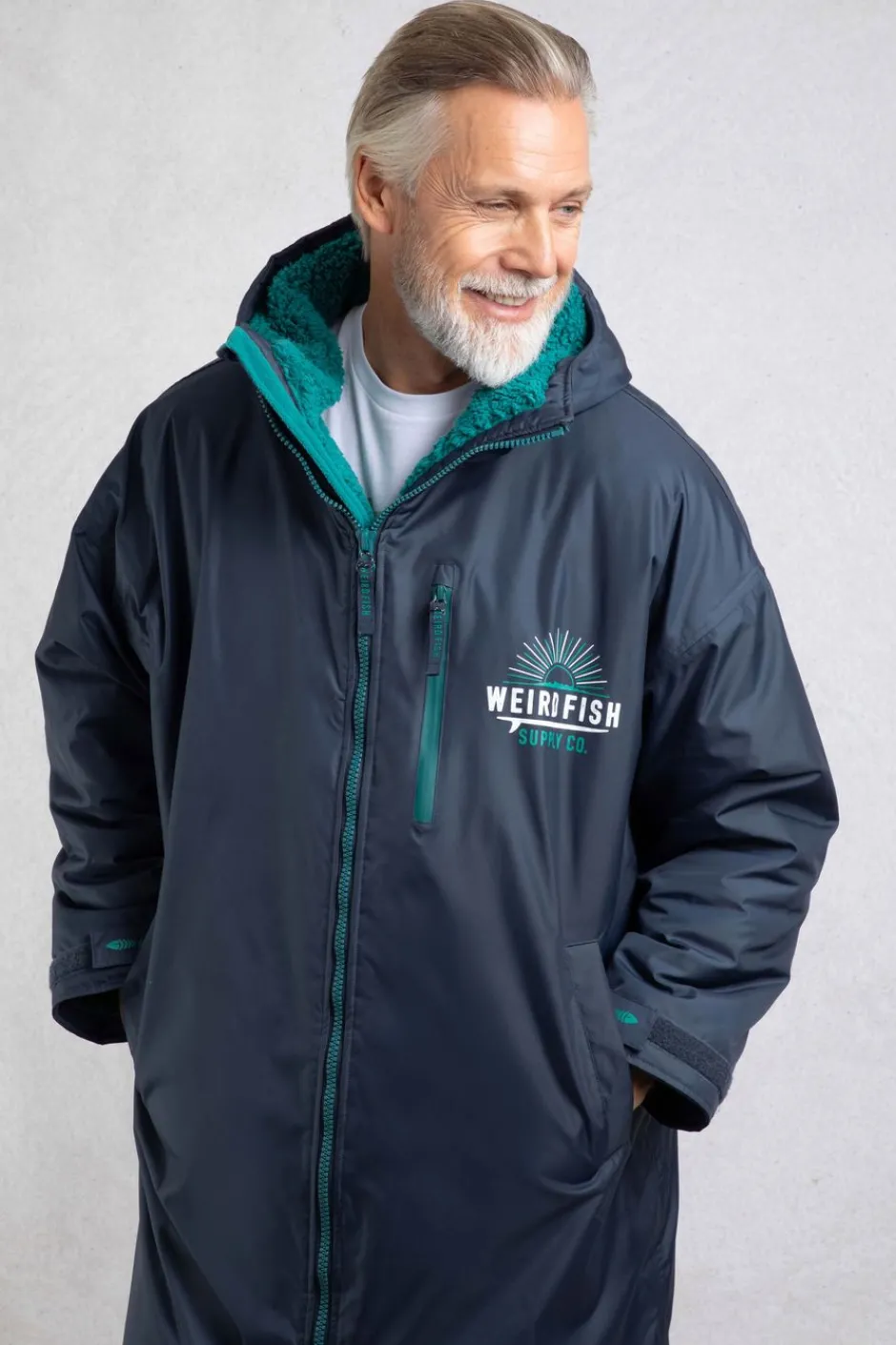 Weird Fish Coats, Jackets And Gilets|Swimshorts & Changing Robes|Atlantic Unisex Waterproof Changing Robe Blue Surf