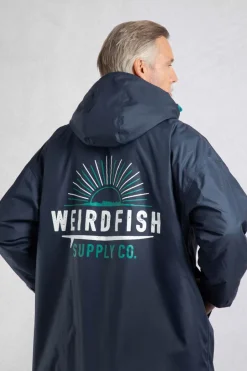 Weird Fish Coats, Jackets And Gilets|Swimshorts & Changing Robes|Atlantic Unisex Waterproof Changing Robe Blue Surf
