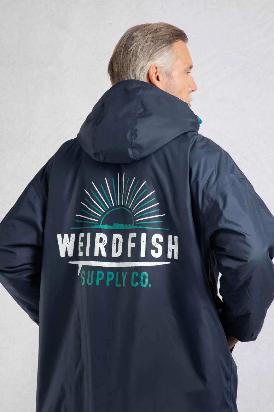 Weird Fish Coats, Jackets And Gilets|Swimshorts & Changing Robes|Atlantic Unisex Waterproof Changing Robe Blue Surf