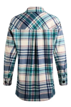 Weird Fish Shirts|Coats, Jackets And Gilets|Autumn Oversized Check Fleece Shacket Dark Jade