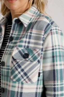 Weird Fish Shirts|Coats, Jackets And Gilets|Autumn Oversized Check Fleece Shacket Dark Jade