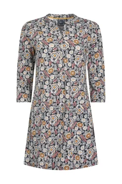 Weird Fish Tunics|Tops & T-Shirts|Ava Organic Cotton Printed Slub Tunic Navy