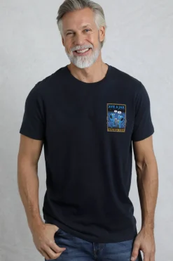 Weird Fish T-Shirts|Ave A Jar Back Print Artist T-Shirt Navy
