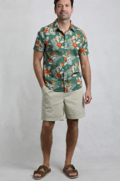 Weird Fish Shirts|Avondale Short Sleeve Printed Shirt Dusky Green