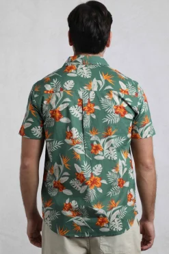 Weird Fish Shirts|Avondale Short Sleeve Printed Shirt Dusky Green