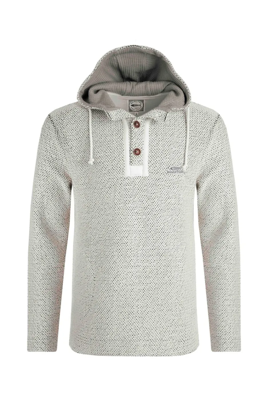 Weird Fish Sweatshirts & Hoodies|Bakersfield Button Neck Eco Macaroni Hoodie Ecru