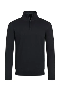 Weird Fish Jumpers & Knitwear|Baxter Fine Knit 1/4 Zip Jumper Navy