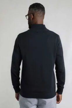 Weird Fish Jumpers & Knitwear|Baxter Fine Knit 1/4 Zip Jumper Navy