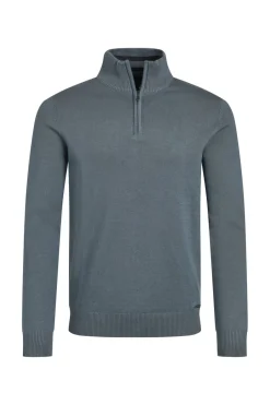 Weird Fish Jumpers & Knitwear|Baxter Fine Knit 1/4 Zip Jumper Blue Mirage