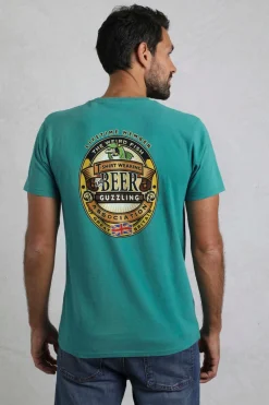 Weird Fish T-Shirts|Beer Guzzling Back Print Artist T-Shirt Viridis