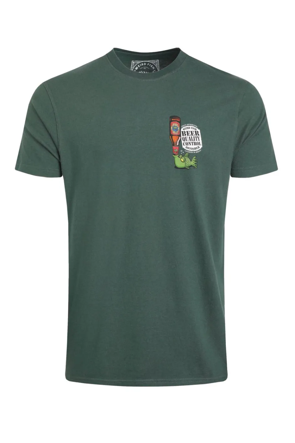 Weird Fish T-Shirts|Beer Offisher Back Print Artist T-Shirt Dusky Green