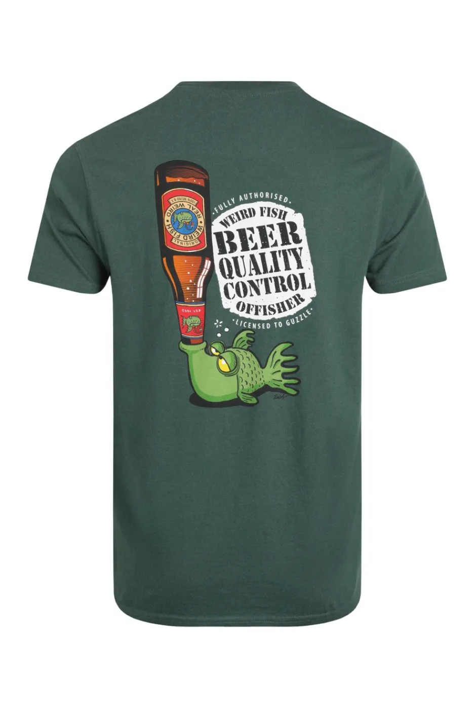 Weird Fish T-Shirts|Beer Offisher Back Print Artist T-Shirt Dusky Green