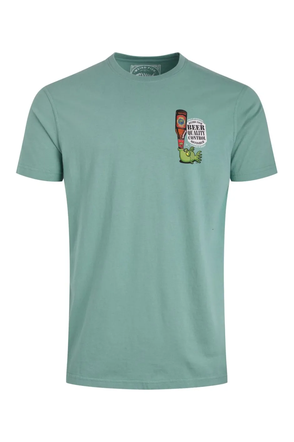 Weird Fish T-Shirts|Beer Offisher Back Print Artist T-Shirt Mineral Blue