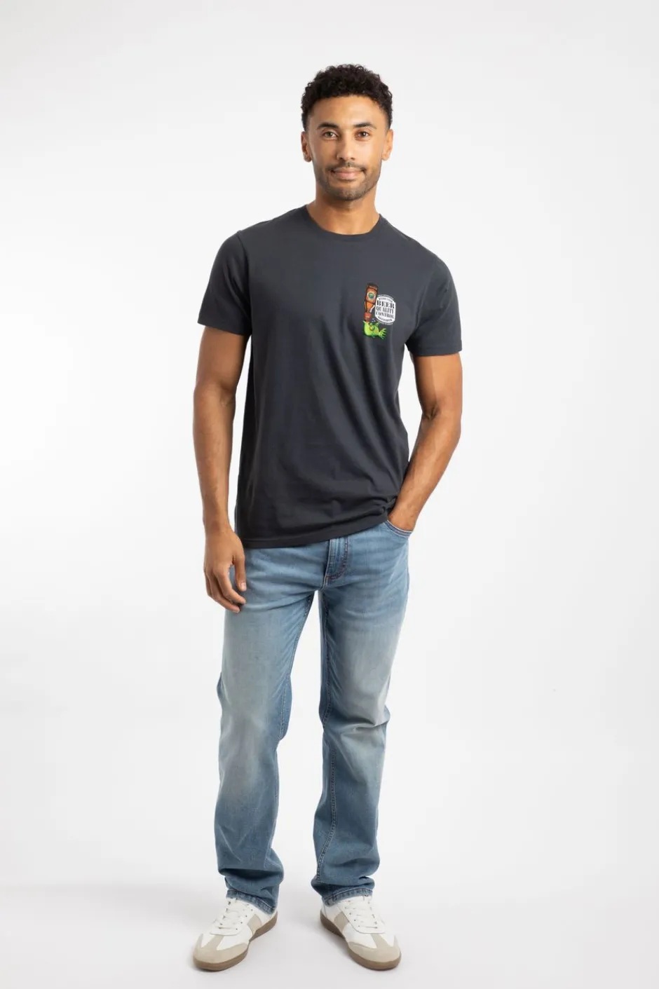 Weird Fish T-Shirts|Beer Offisher Back Print Artist T-Shirt Navy