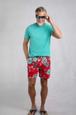 Weird Fish Shorts|Swimshorts & Changing Robes|Belukha Printed Swim Shorts Retro Red