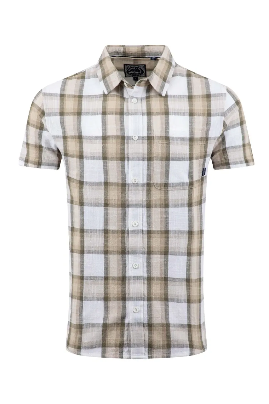 Weird Fish Shirts|Benjamin Textured Check Shirt Stone