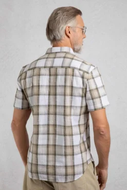 Weird Fish Shirts|Benjamin Textured Check Shirt Stone
