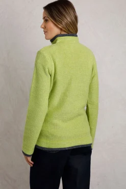 Weird Fish Fleece|Beye Eco 1/4 Zip Grid Fleece Tarragon