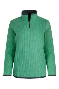 Weird Fish Fleece|Beye Eco 1/4 Zip Grid Fleece Grass Green