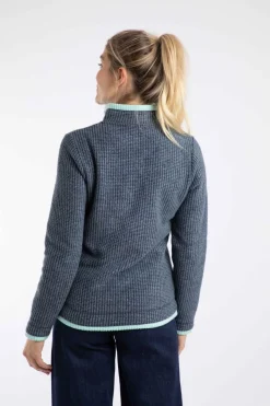 Weird Fish Fleece|Beye Eco 1/4 Zip Grid Fleece Rich Navy