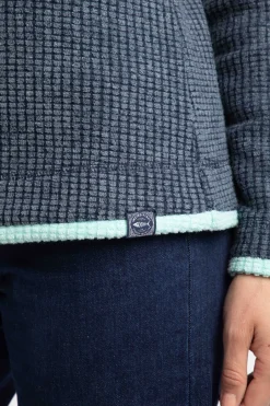Weird Fish Fleece|Beye Eco 1/4 Zip Grid Fleece Rich Navy