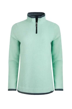 Weird Fish Fleece|Beye Eco 1/4 Zip Grid Fleece Seaspray