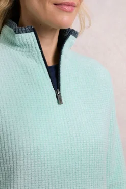 Weird Fish Fleece|Beye Eco 1/4 Zip Grid Fleece Seaspray