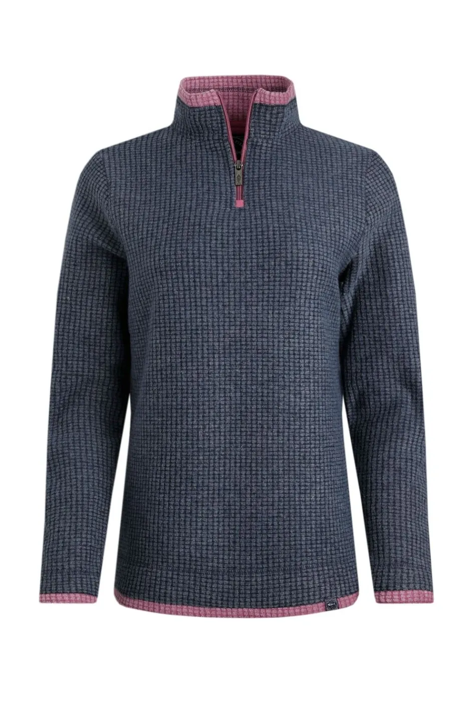 Weird Fish Fleece|Beye Eco 1/4 Zip Grid Fleece Navy