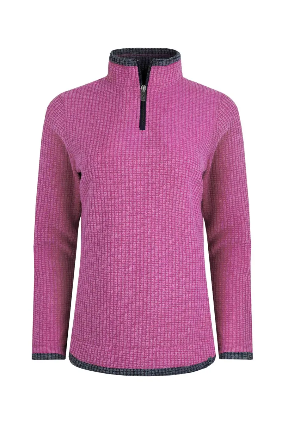 Weird Fish Fleece|Beye Eco 1/4 Zip Grid Fleece Dark Raspberry
