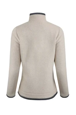 Weird Fish Fleece|Beye Eco 1/4 Zip Grid Fleece Ecru
