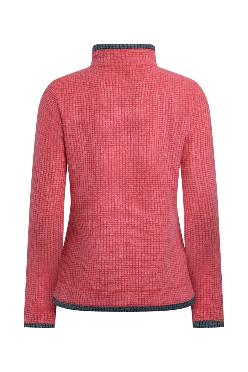 Weird Fish Fleece|Beye Eco 1/4 Zip Grid Fleece Barberry Red Marl