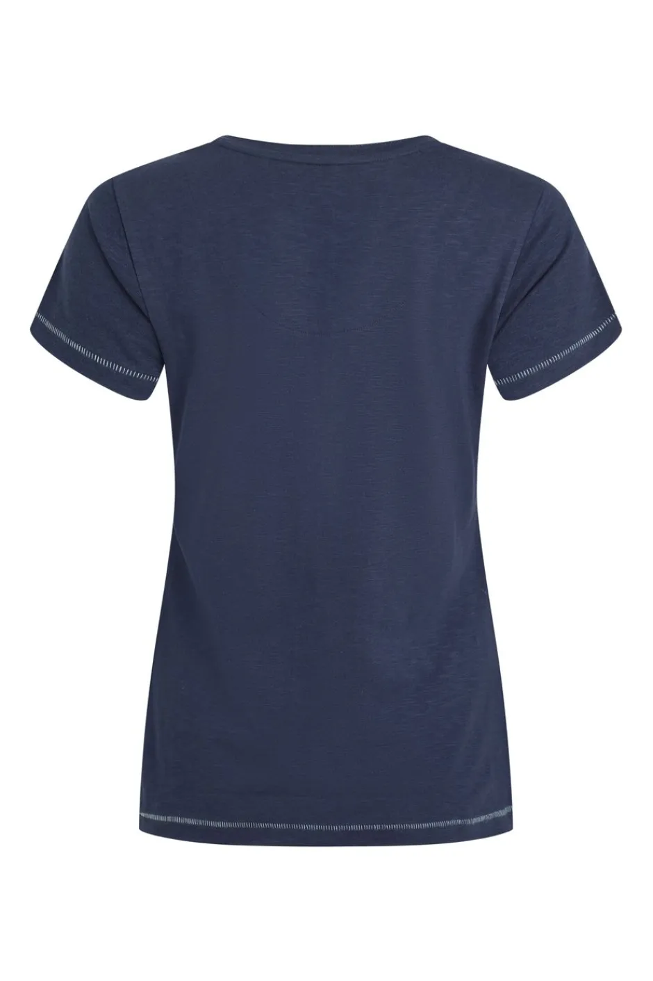 Weird Fish Tunics|Tops & T-Shirts|Botanic Organic Cotton V Neck Front Print T-Shirt Dark Blue