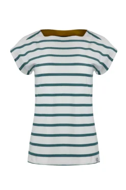 Weird Fish Tunics|Tops & T-Shirts|Bowe Organic Cotton Striped Jersey T-Shirt Mineral Blue