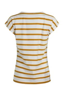 Weird Fish Tunics|Tops & T-Shirts|Bowe Organic Cotton Striped Jersey T-Shirt Deep Amber