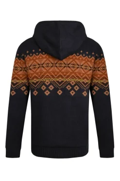 Weird Fish Sweatshirts & Hoodies|Jumpers & Knitwear|Bradwood Borg Lined Fair Isle Knit Full Zip Hoodie Midnight