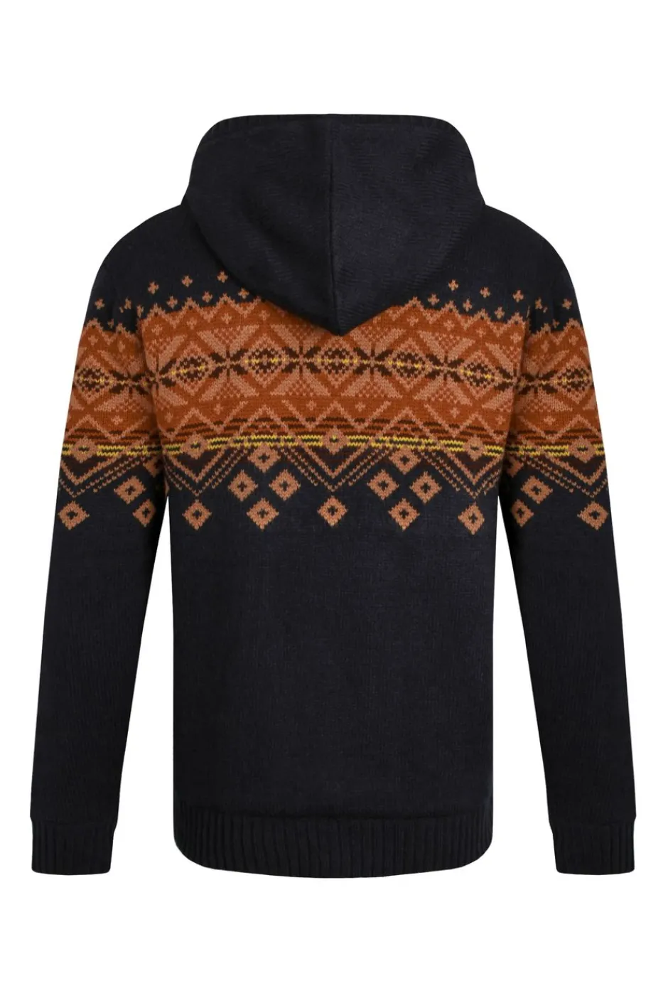 Weird Fish Sweatshirts & Hoodies|Jumpers & Knitwear|Bradwood Borg Lined Fair Isle Knit Full Zip Hoodie Midnight