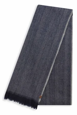 Weird Fish Caps & Scarves|Scarves & Caps|Brondby Eco Brushed Herringbone Scarf Navy