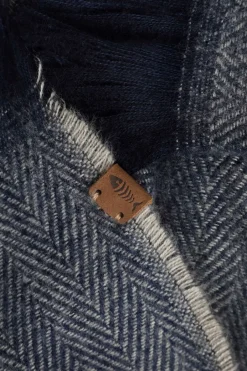 Weird Fish Caps & Scarves|Scarves & Caps|Brondby Eco Brushed Herringbone Scarf Navy
