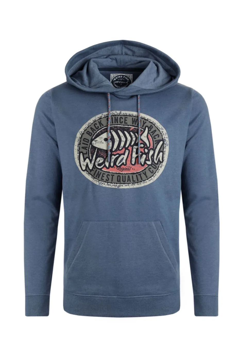 Weird Fish Sweatshirts & Hoodies|Bryant Front Print Graphic Popover Hoodie Mid Blue