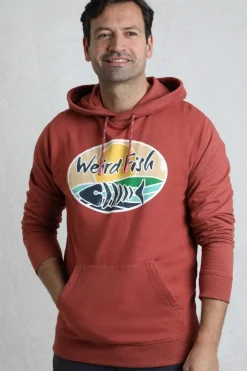 Weird Fish Sweatshirts & Hoodies|Bryant Front Print Graphic Popover Hoodie Pinot Red