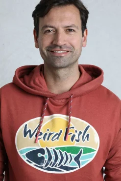 Weird Fish Sweatshirts & Hoodies|Bryant Front Print Graphic Popover Hoodie Pinot Red