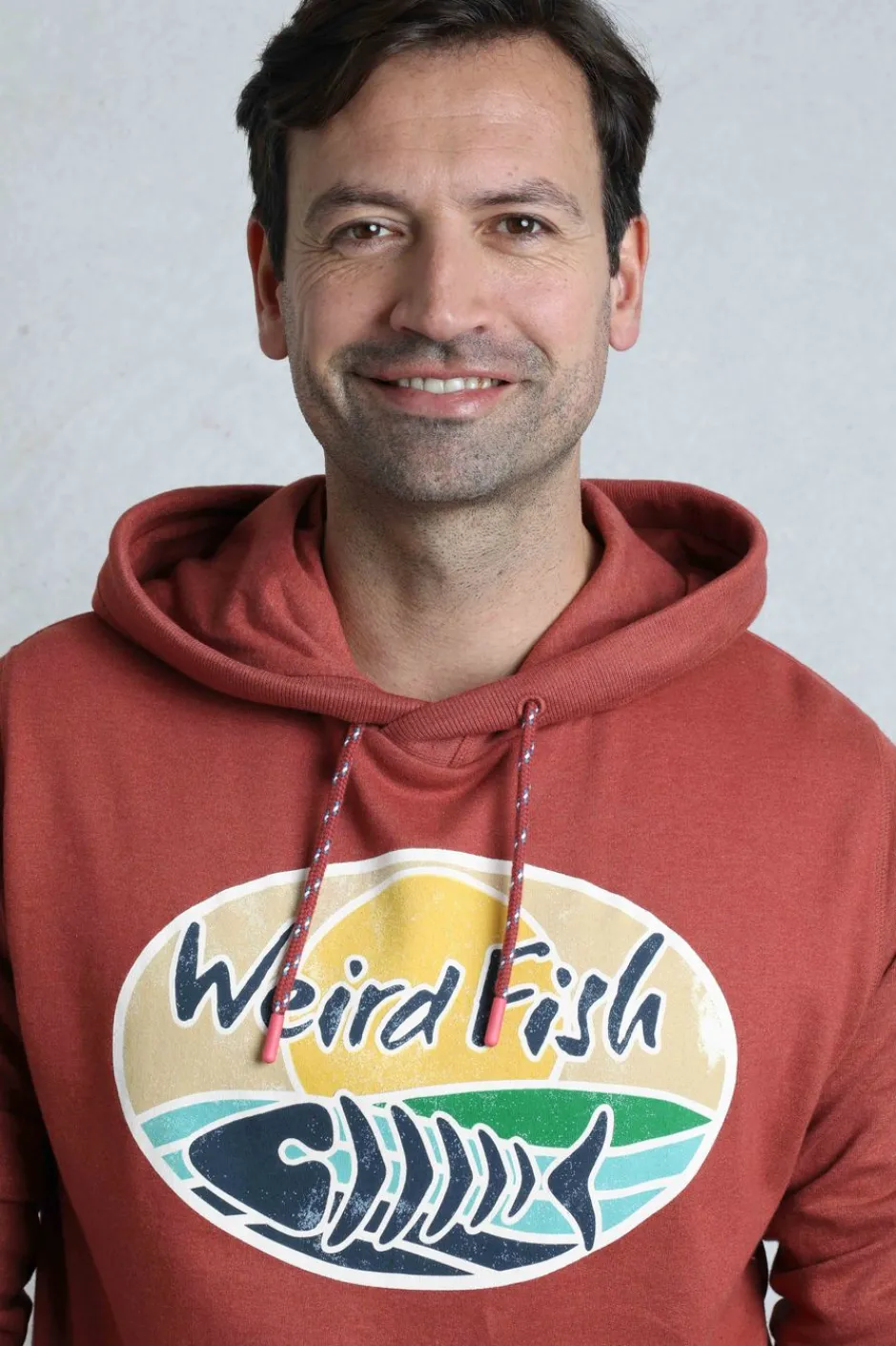 Weird Fish Sweatshirts & Hoodies|Bryant Front Print Graphic Popover Hoodie Pinot Red