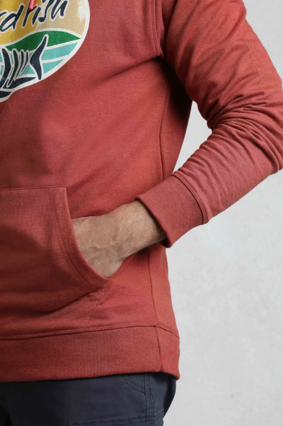 Weird Fish Sweatshirts & Hoodies|Bryant Front Print Graphic Popover Hoodie Pinot Red