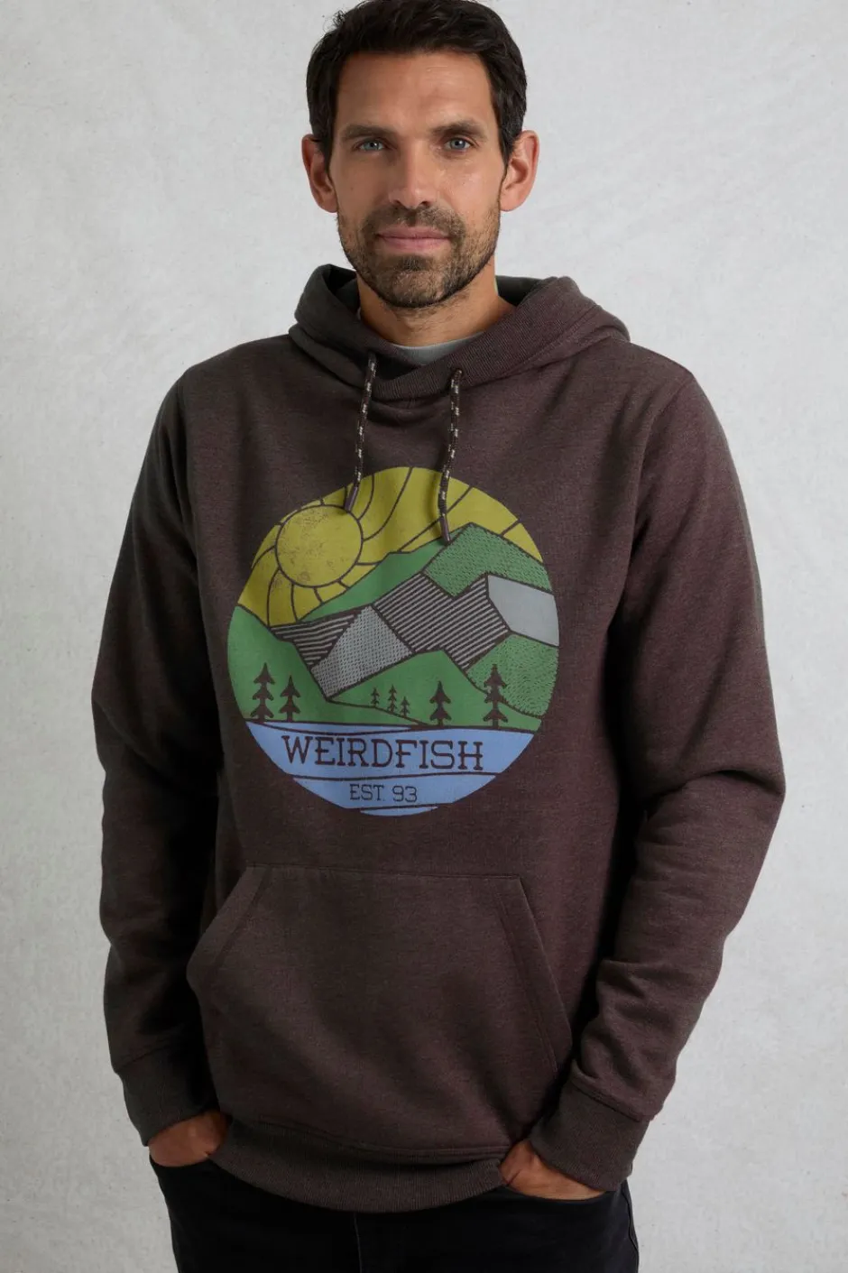 Weird Fish Sweatshirts & Hoodies|Bryant Front Print Graphic Popover Hoodie Mulled Wine