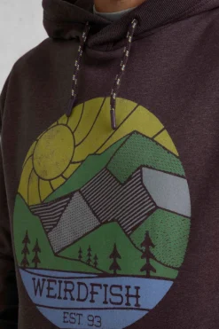 Weird Fish Sweatshirts & Hoodies|Bryant Front Print Graphic Popover Hoodie Mulled Wine