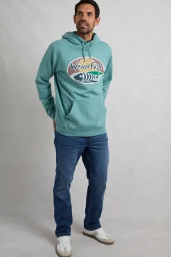 Weird Fish Sweatshirts & Hoodies|Bryant Front Print Graphic Popover Hoodie Mineral Blue