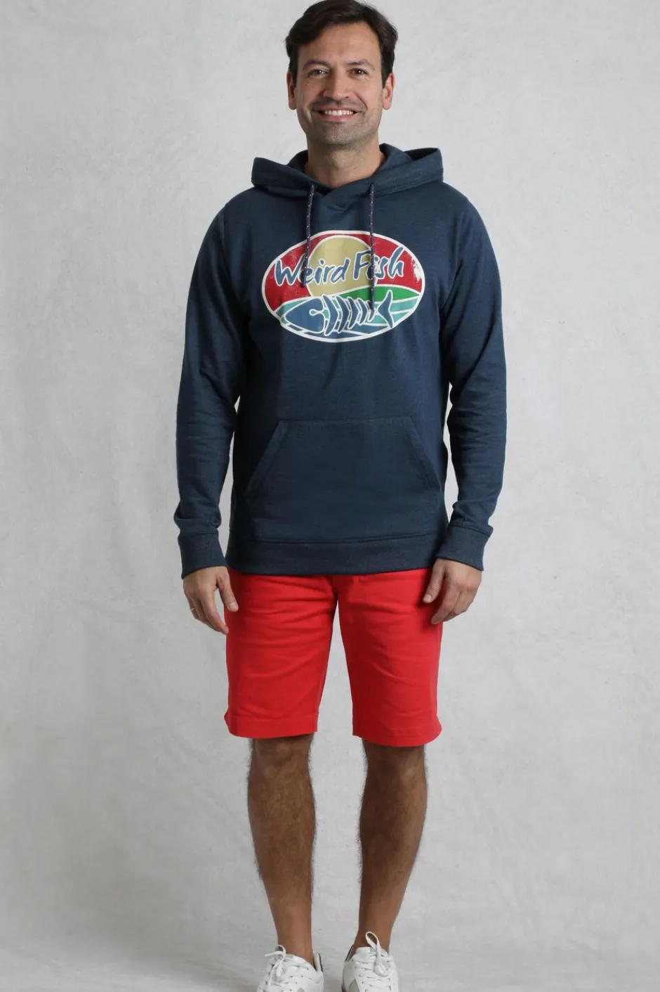 Weird Fish Sweatshirts & Hoodies|Bryant Front Print Graphic Popover Hoodie Navy